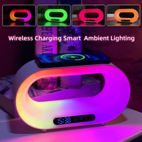 3 In 1 LED Night Light Smart Multifunctional Wireless Charger Alarm Clock-App Controll